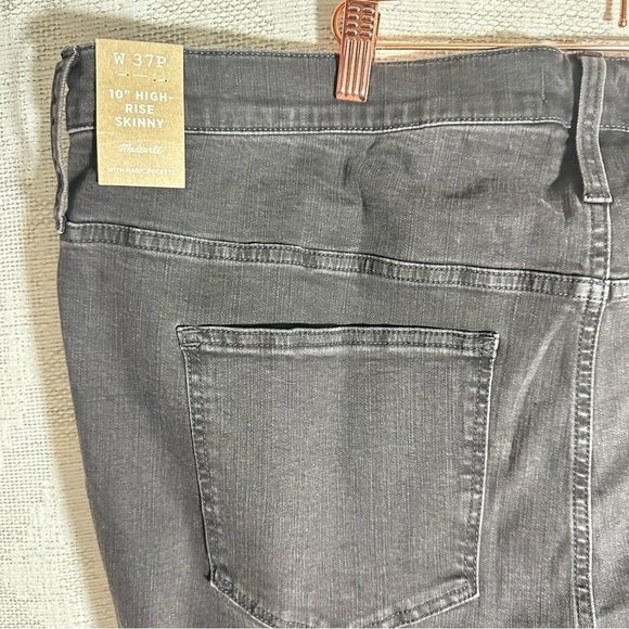 NWT Madewell 10" High Rise Skinny jeans in Berkeley black button fly size 37P - Picture 12 of 12